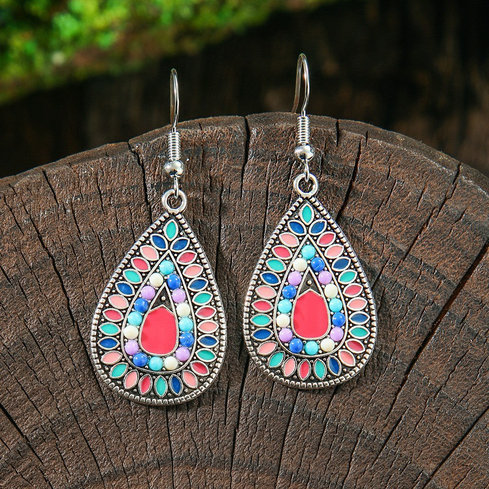 Teardrop-shaped trendy drop earrings