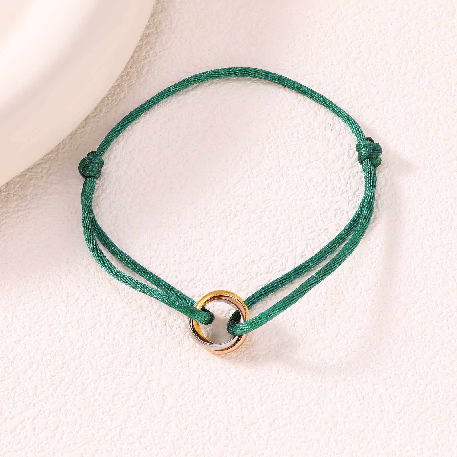 Adjustable Three Ring Woven Bracelet