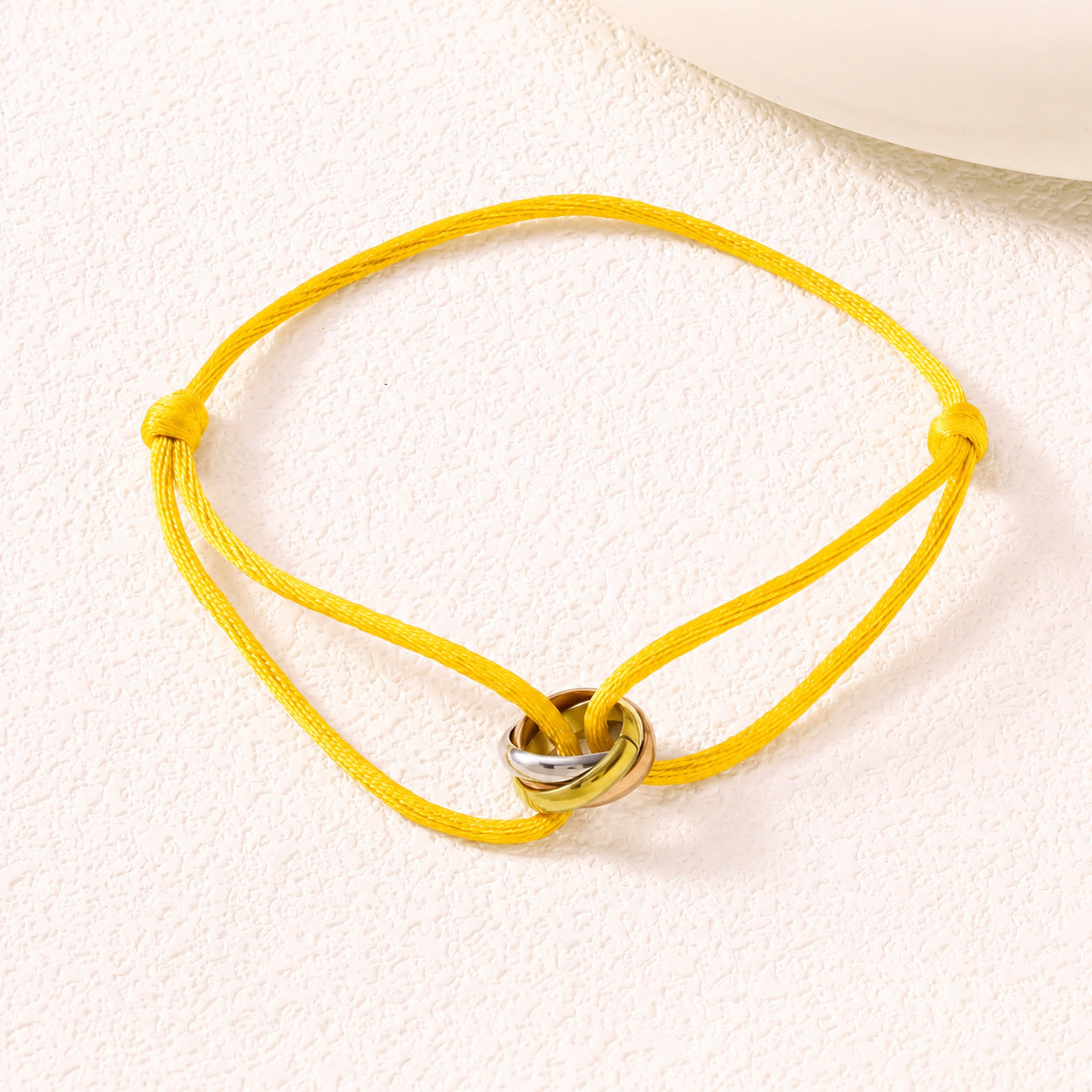 Adjustable Three Ring Woven Bracelet