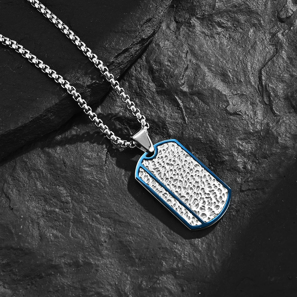 Men's Retro Moon Print Stainless Steel Necklace