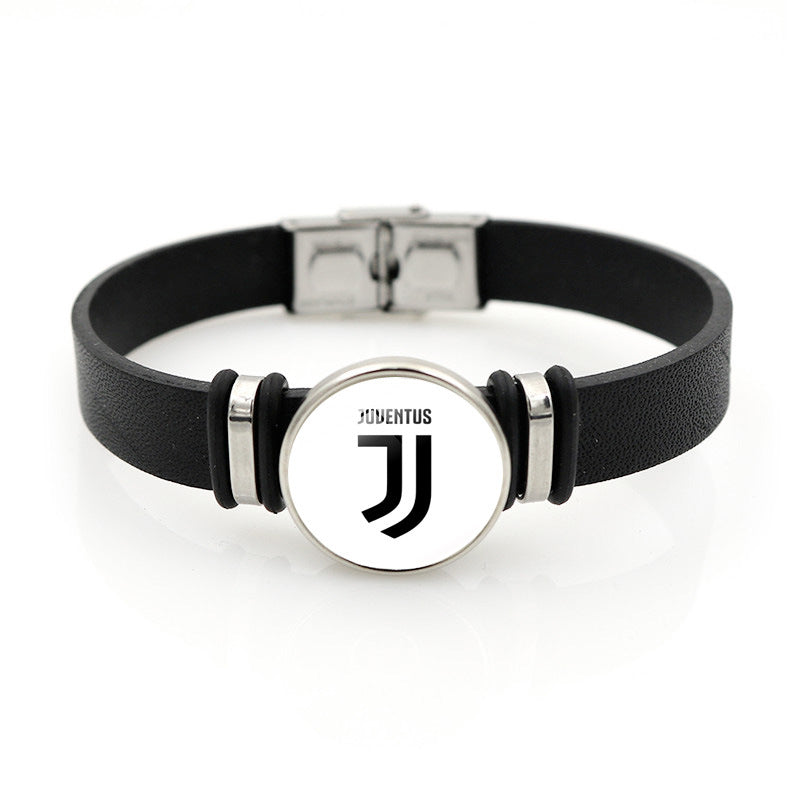 Football Club Snap Bracelet with Crystal Design
