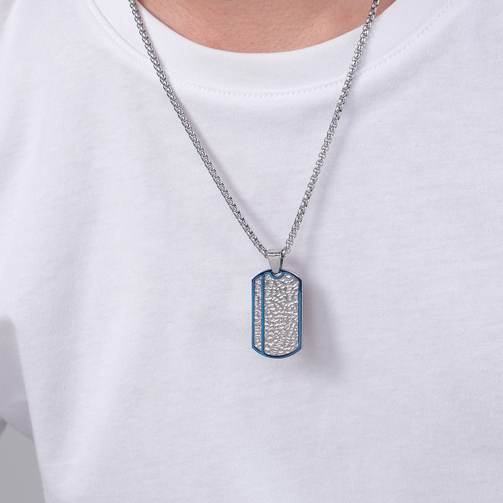 Men's Retro Moon Print Stainless Steel Necklace