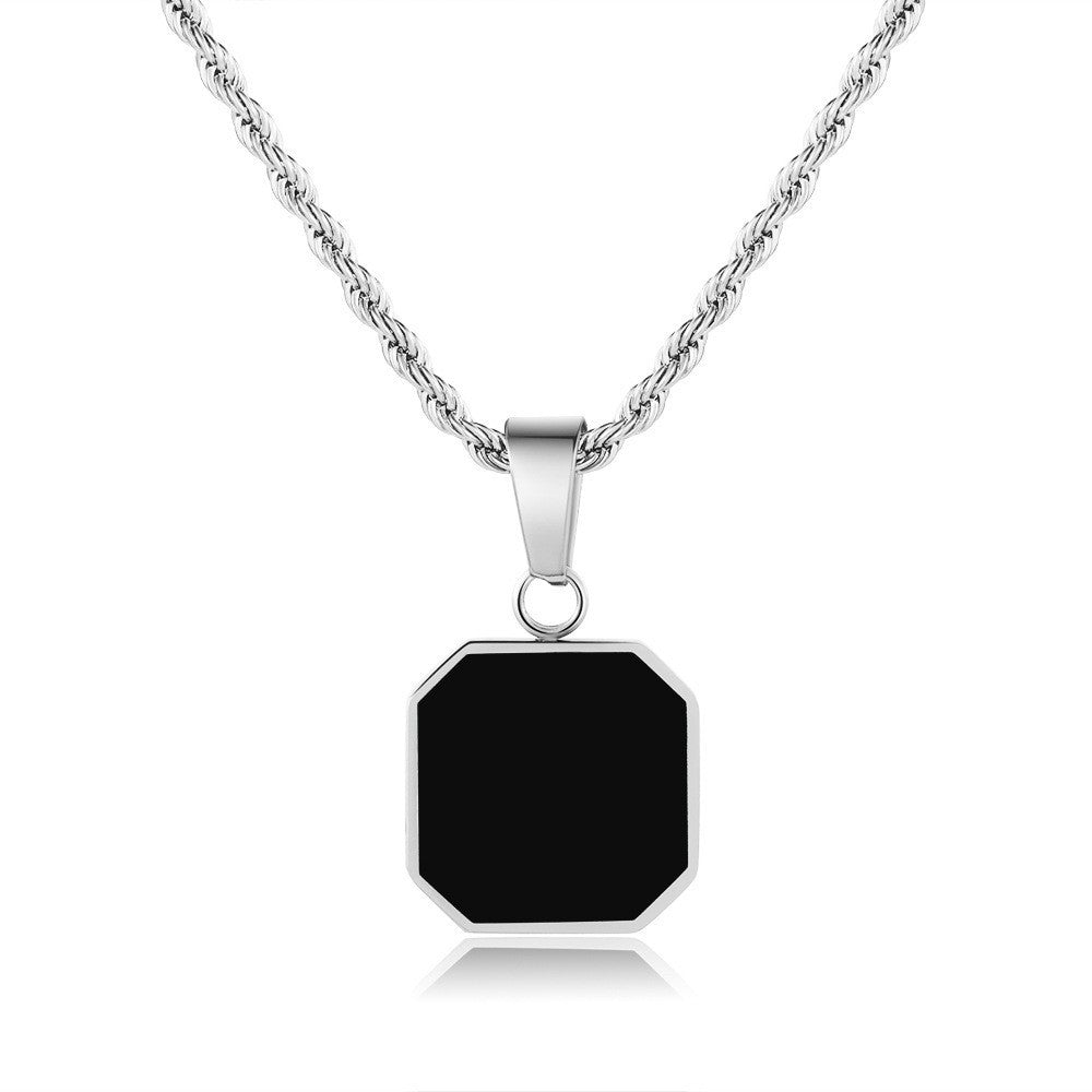 Geometric Epoxy Coated Stainless Steel Necklace