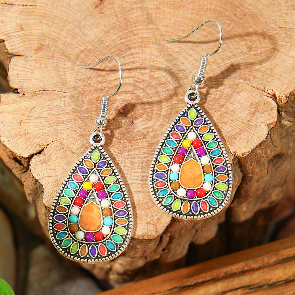 Teardrop-shaped trendy drop earrings
