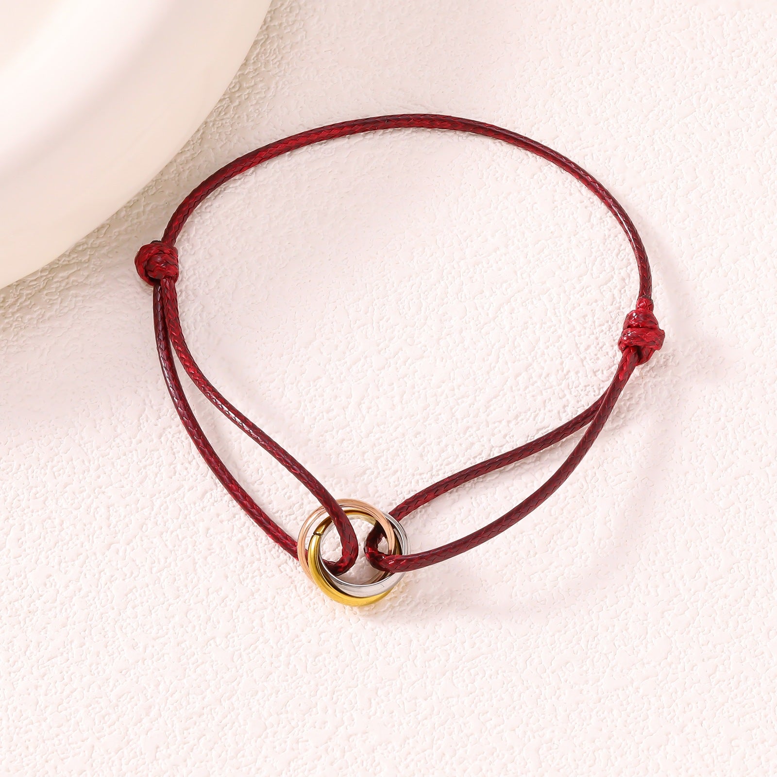 Adjustable Three Ring Woven Bracelet
