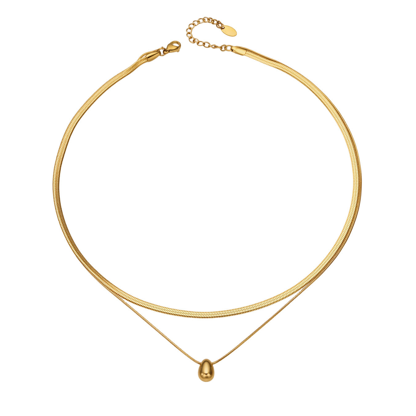 Gold Plated Water Drop Pendant Necklace