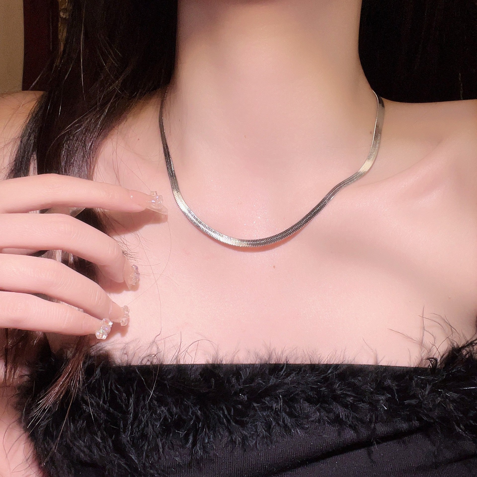 Titanium Steel Snake Bone Chain Necklace