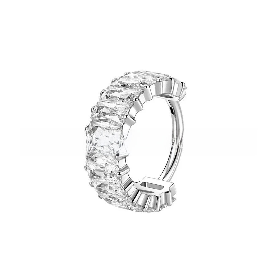 Titanium Alloy Rainbow Zircon Body Piercing Ring