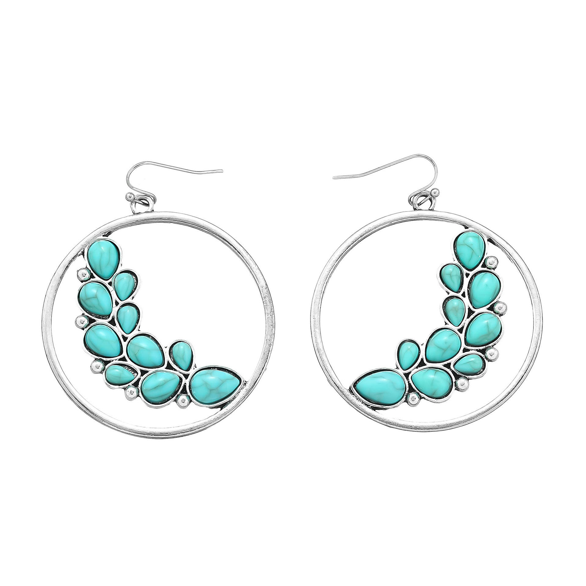 Vintage oval turquoise teardrop earrings