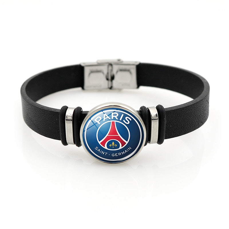Football Club Snap Bracelet with Crystal Design