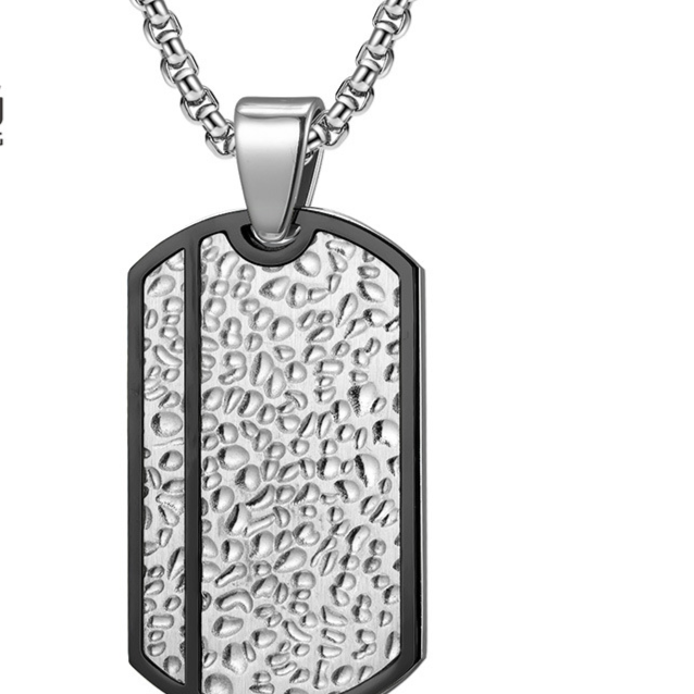 Men's Retro Moon Print Stainless Steel Necklace