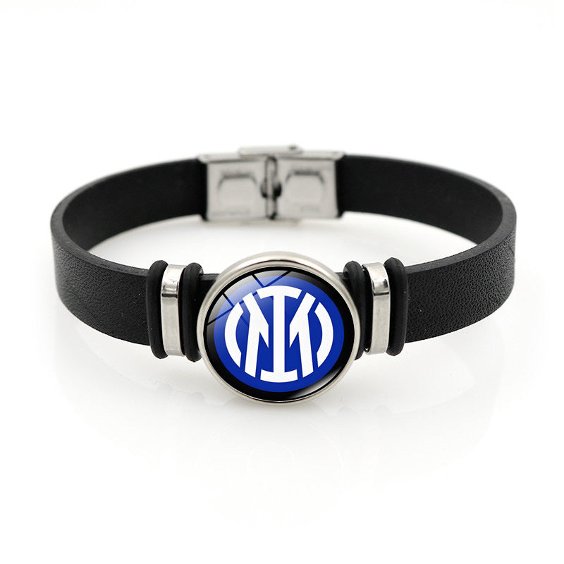 Football Club Snap Bracelet with Crystal Design