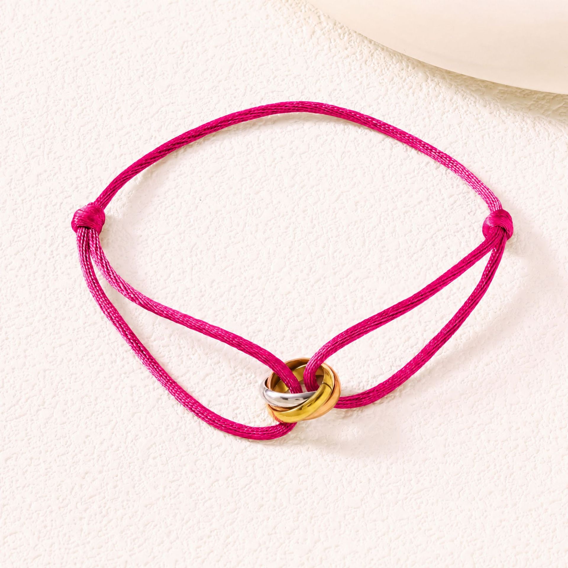 Adjustable Three Ring Woven Bracelet
