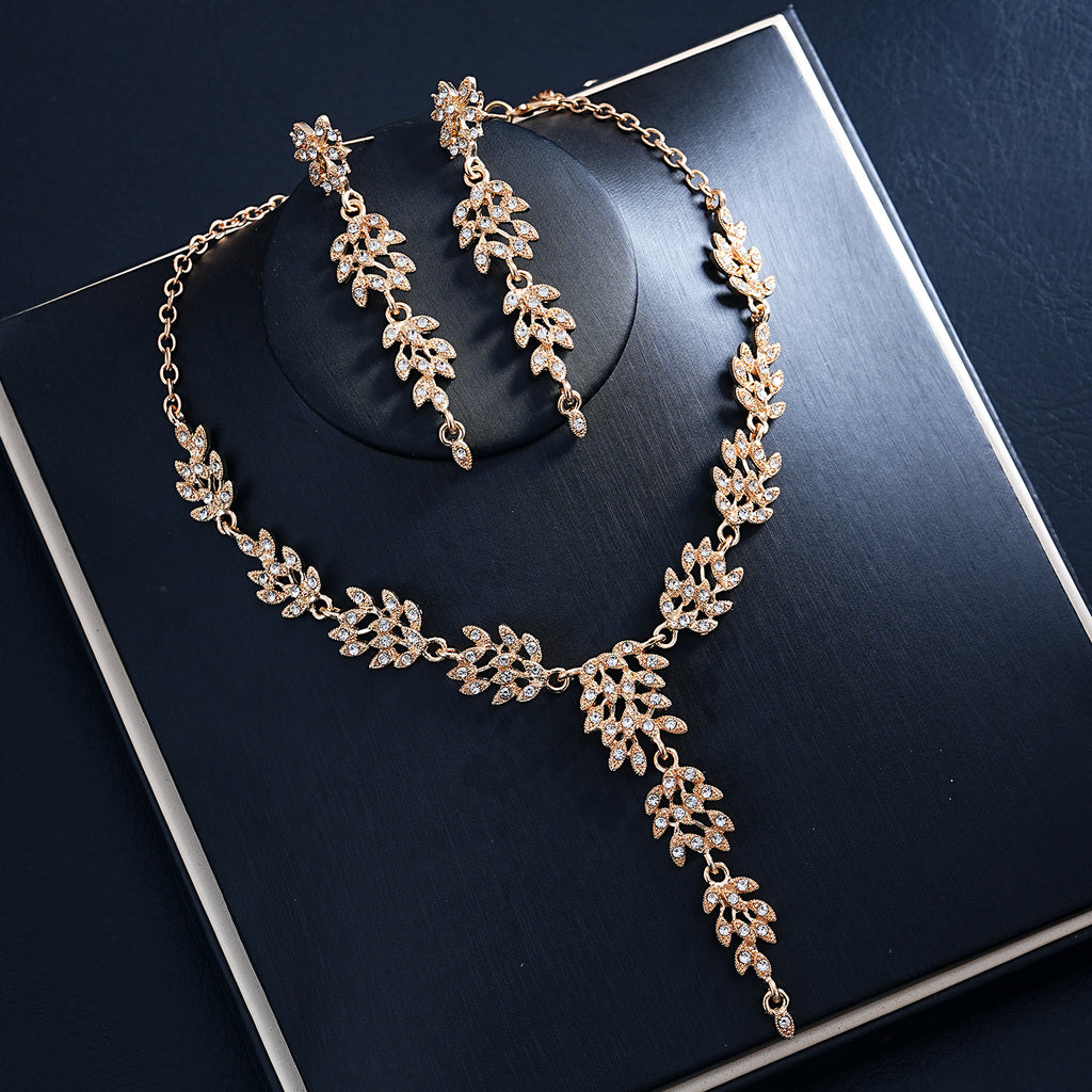 Wheat Ear Tassel Necklace and Earrings Set