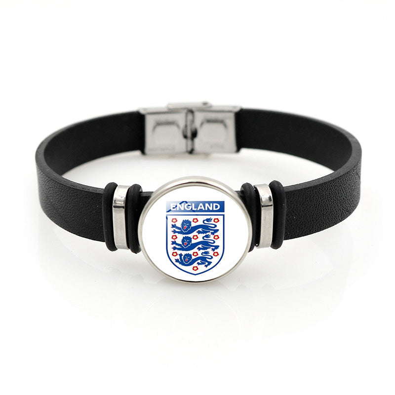 Football Club Snap Bracelet with Crystal Design