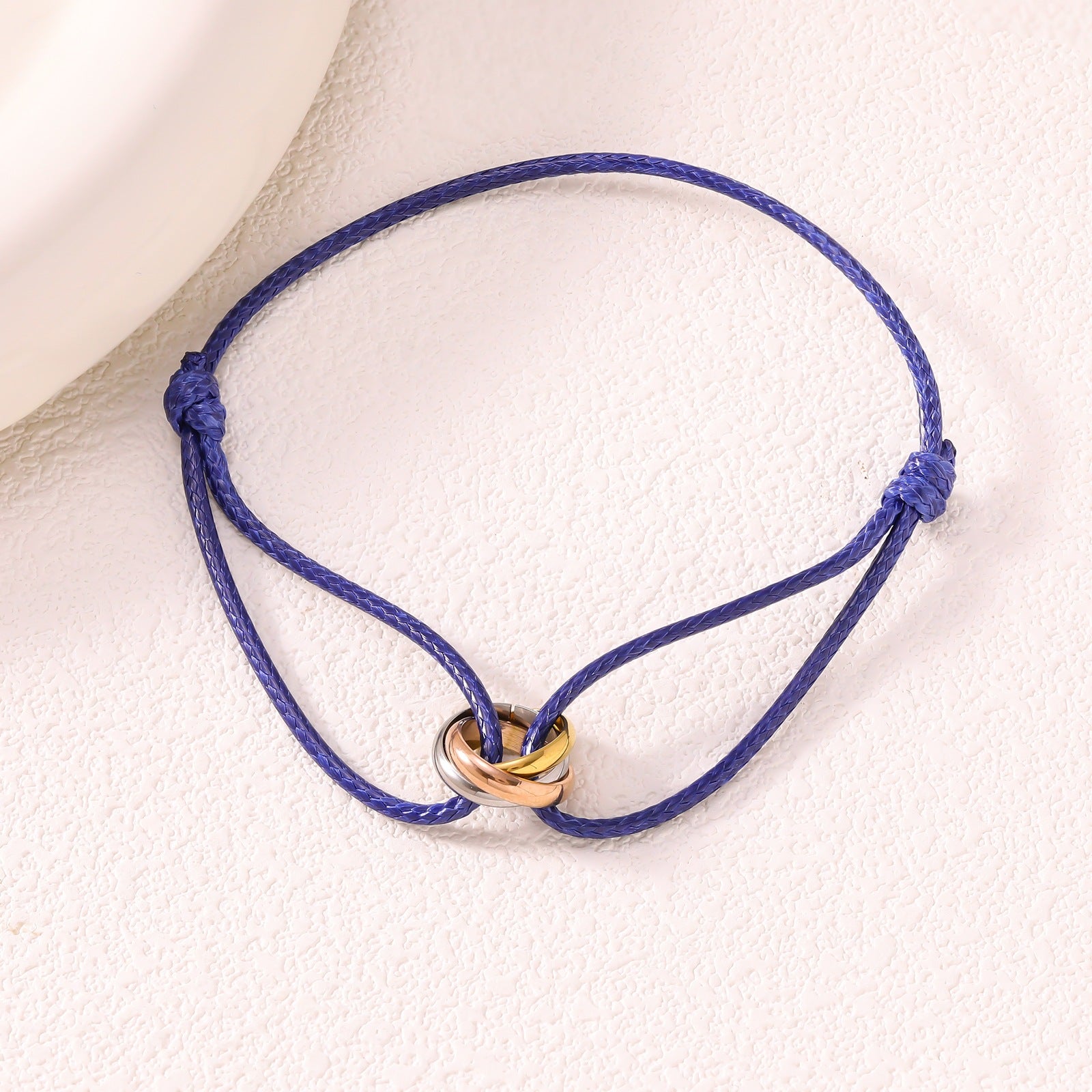 Adjustable Three Ring Woven Bracelet