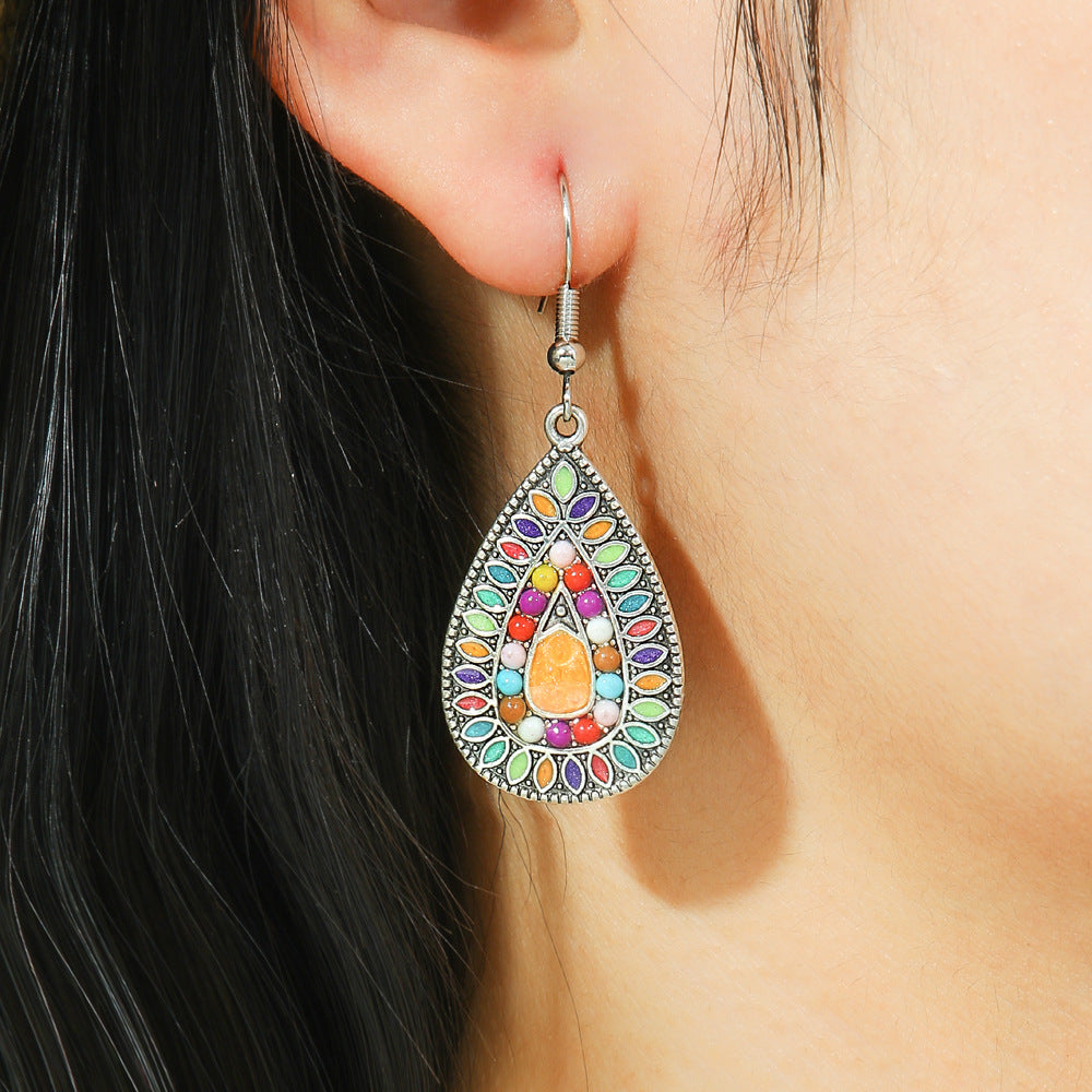Teardrop-shaped trendy drop earrings