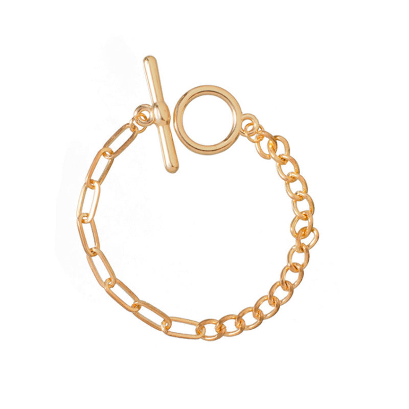 Diamond-studded round bead bracelet