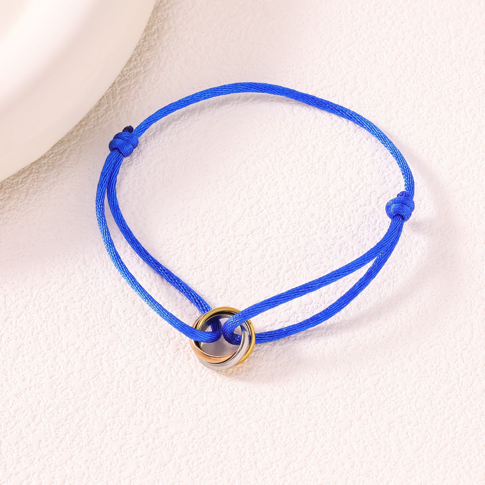 Adjustable Three Ring Woven Bracelet