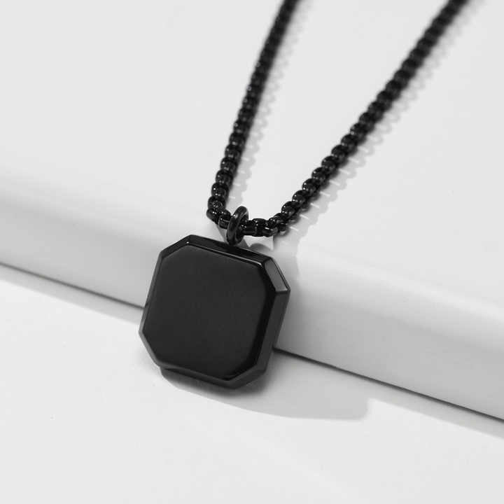 Geometric Epoxy Coated Stainless Steel Necklace
