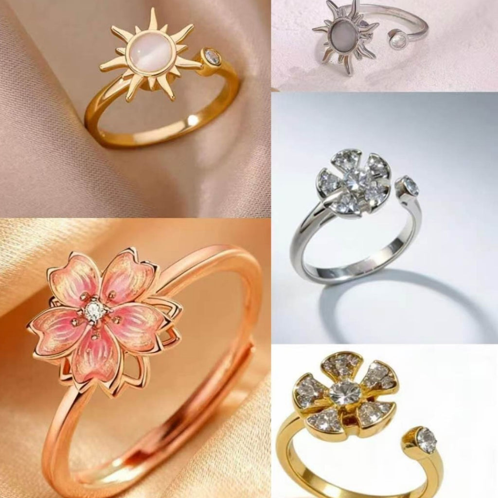 Floral Adjustable Spinning Ring