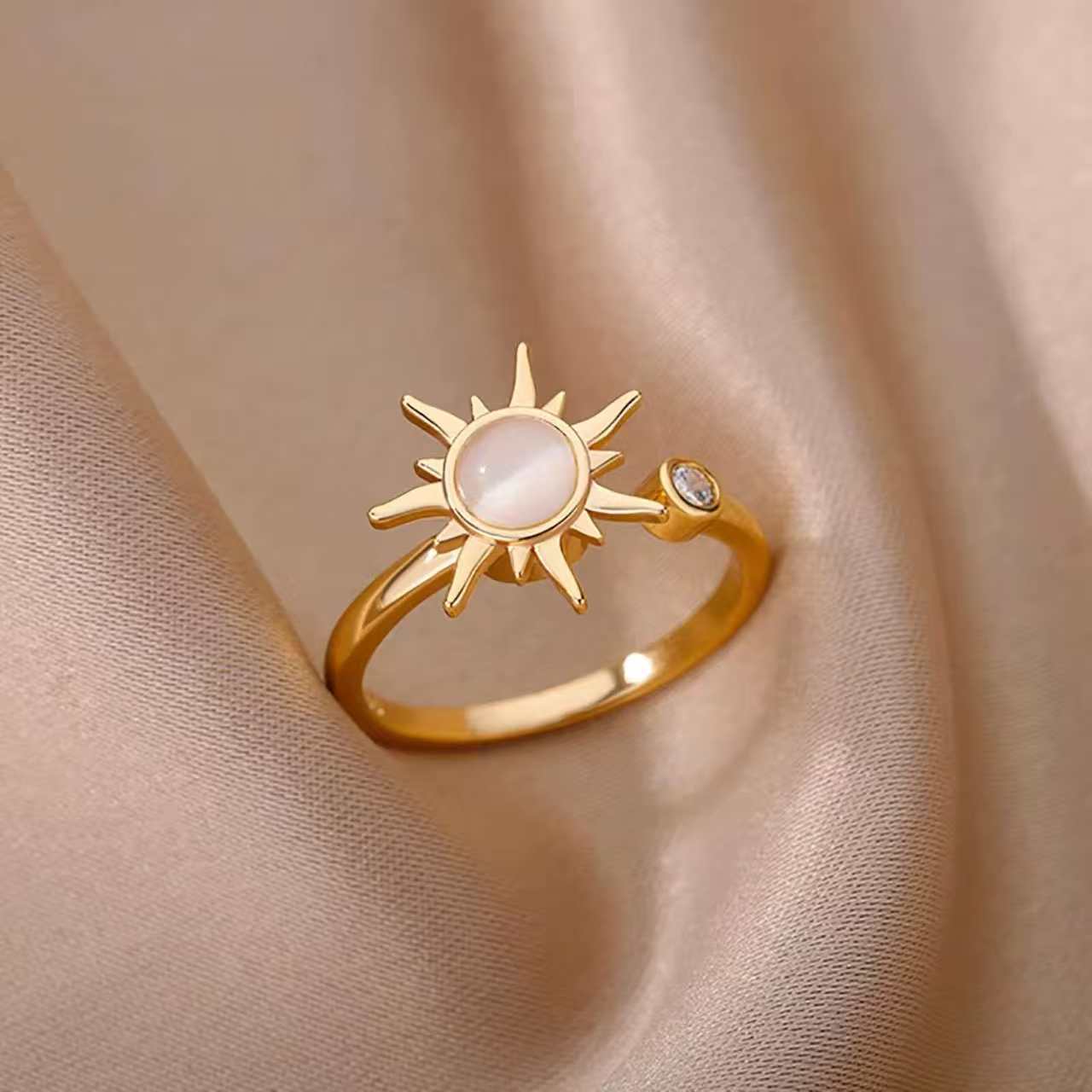 Floral Adjustable Spinning Ring