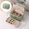 Leather Jewelry Storage Box with Double Layer