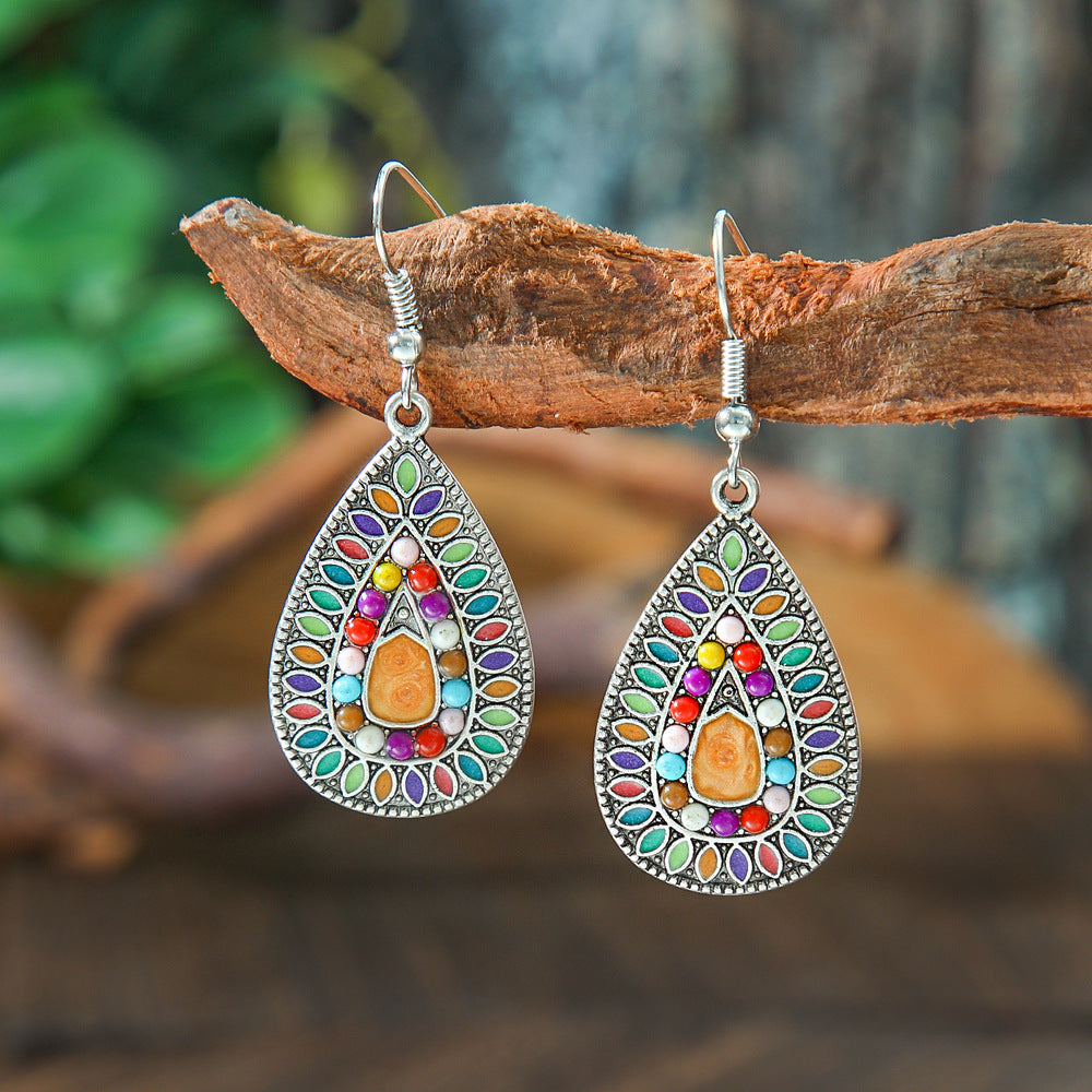 Teardrop-shaped trendy drop earrings