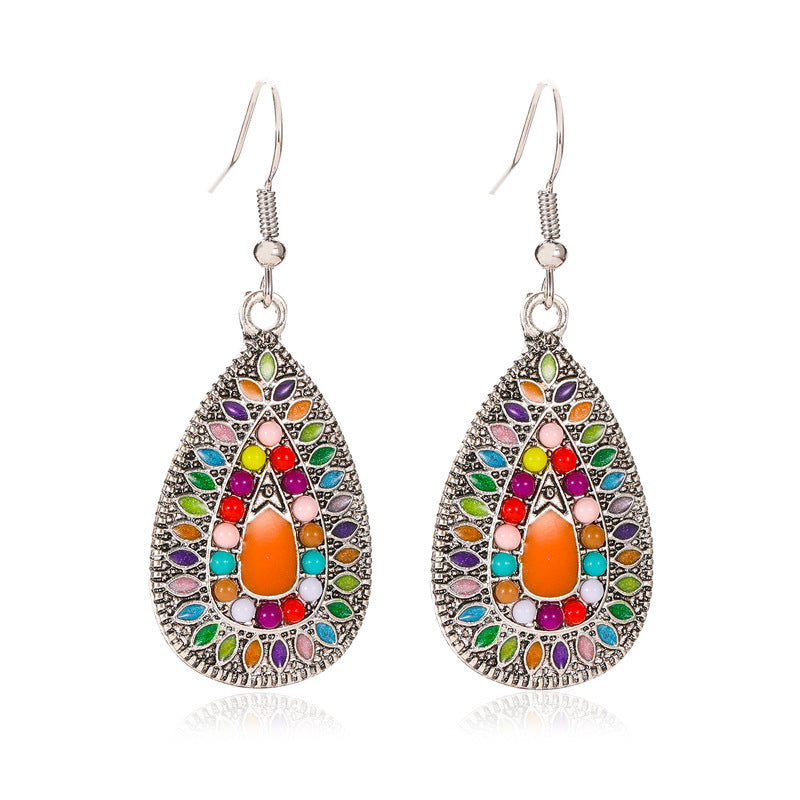 Teardrop-shaped trendy drop earrings