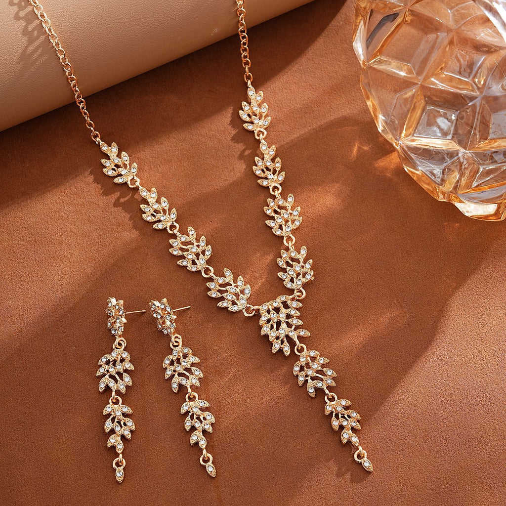 Wheat Ear Tassel Necklace and Earrings Set