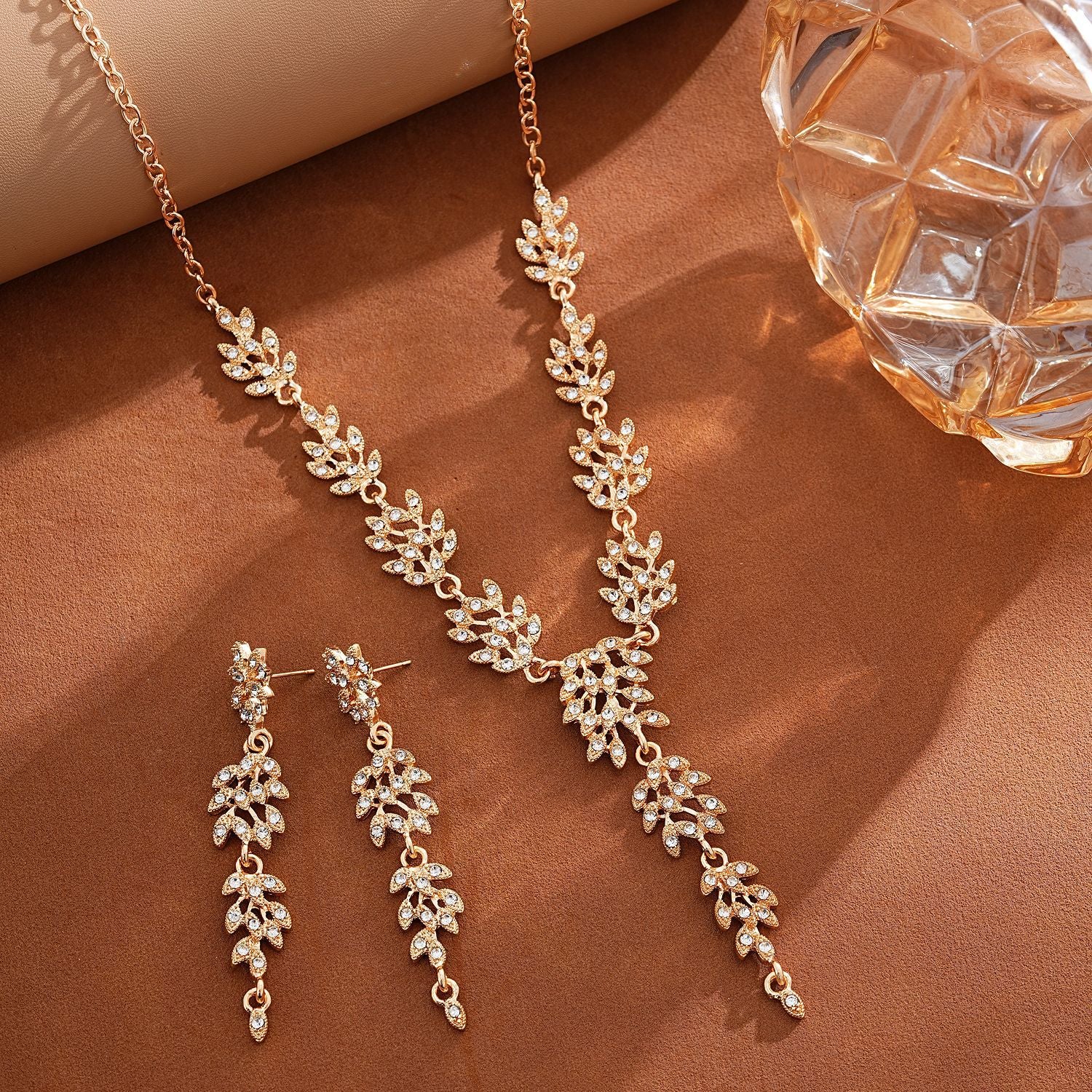 Wheat Ear Tassel Necklace and Earrings Set