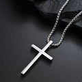 Glossy Cross Pendant Necklace Men Fashion Hip Hop Accessory
