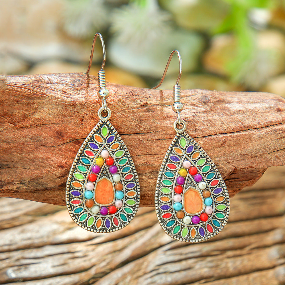 Teardrop-shaped trendy drop earrings