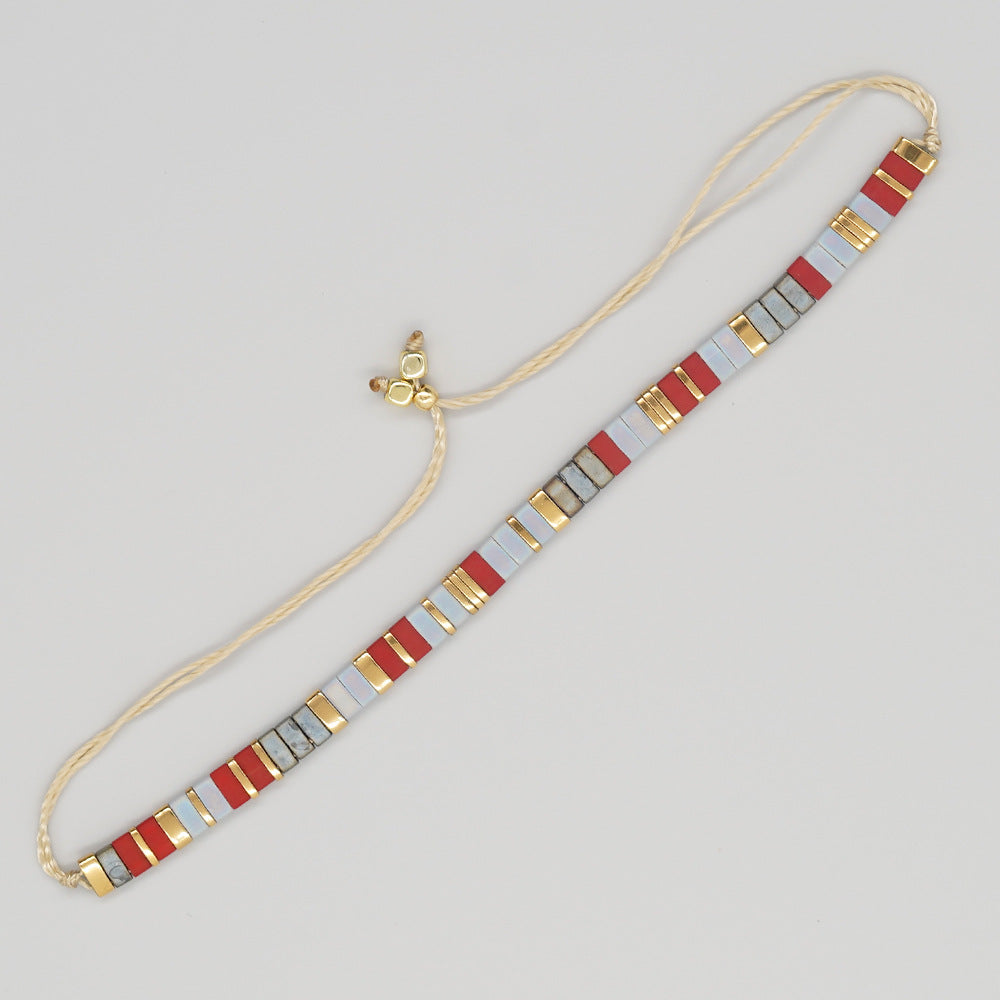 Handwoven Glass Bead Ethnic Bracelet